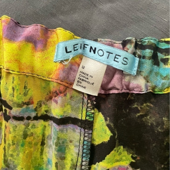 Anthropologie Leifnotes Blurred Dahlia Floral Wide Leg Pants 12 - Picture 7 of 8